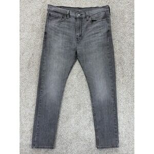 Levis 510 Jeans Mens 34x30 Gray Skinny Fit Mid Rise Stretch Whiskered Denim